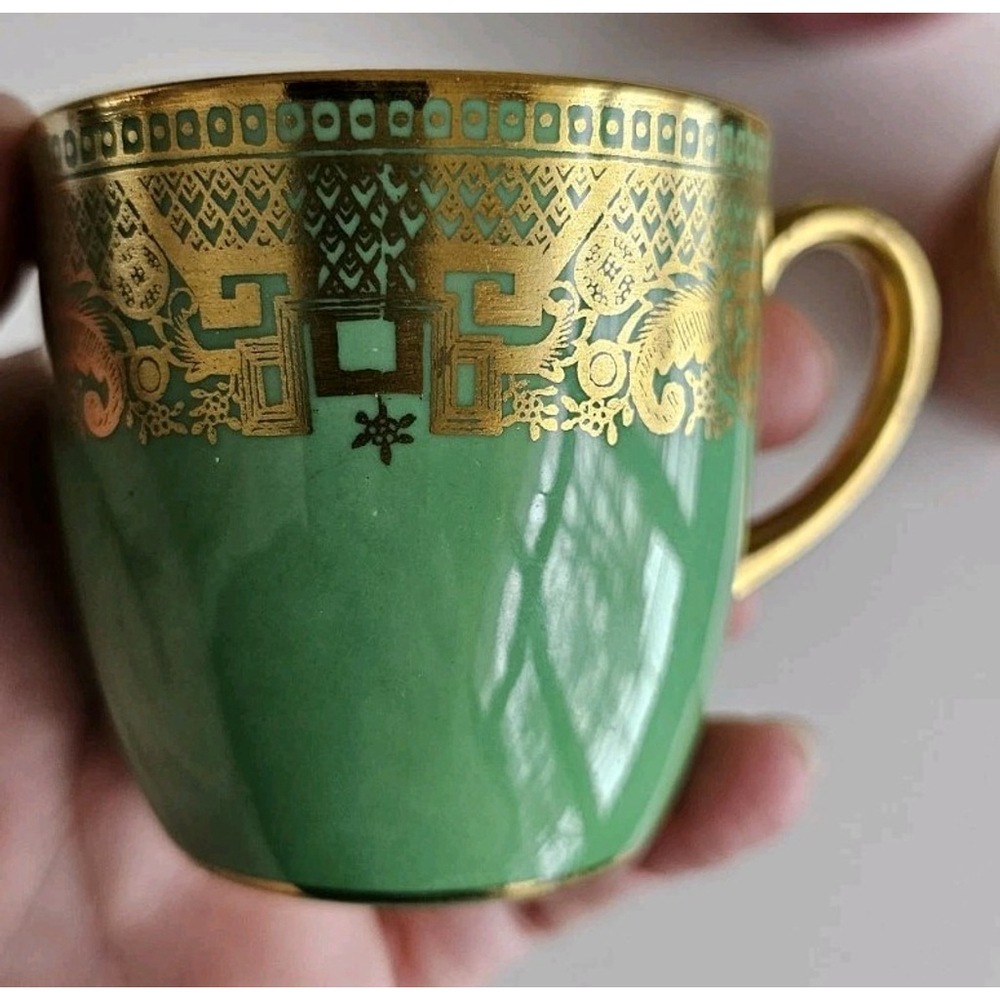Antique Cauldon China England Demitasse Cups Set of 4 Gold Gilt Muliple Colors - Picture 15 of 16